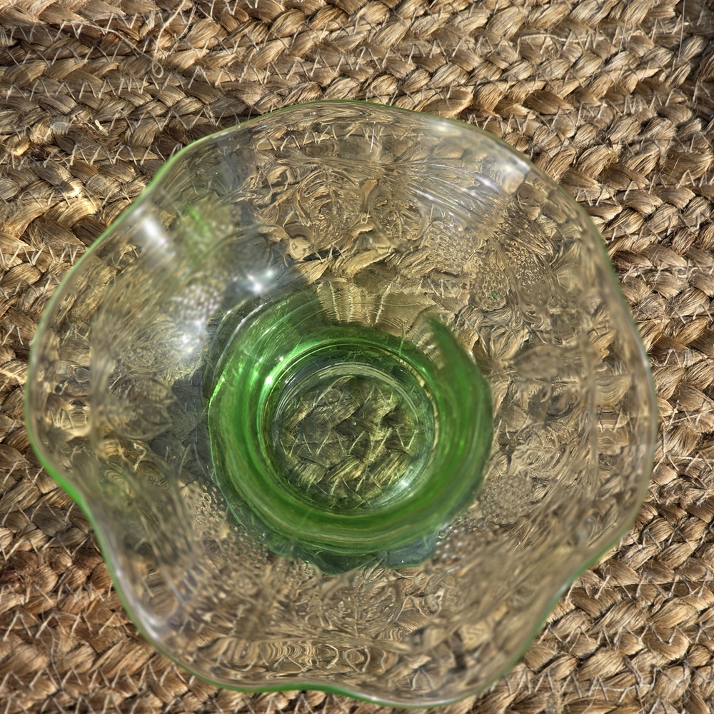 Vintage green uranium Glass Bowl